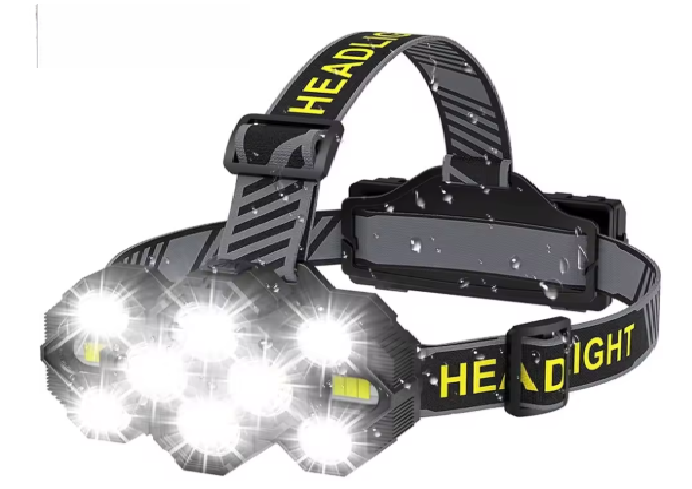 2000루멘 밝기 USB 충전식 10 LED 헤드램프